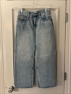 pistola Light Blue Denim Wide-Leg Skirt